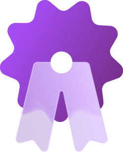 purple icon of achievement badge